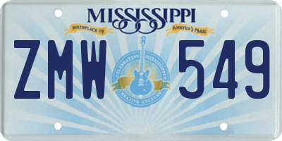 MS license plate ZMW549