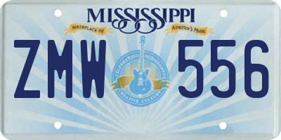 MS license plate ZMW556