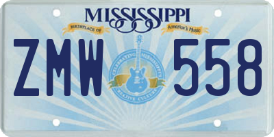 MS license plate ZMW558