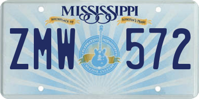 MS license plate ZMW572