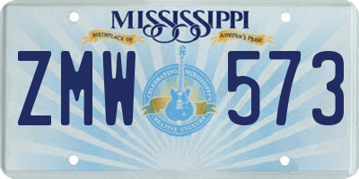 MS license plate ZMW573