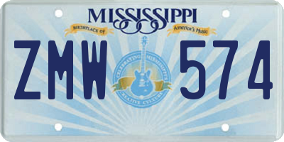 MS license plate ZMW574