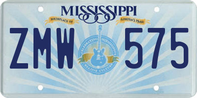 MS license plate ZMW575
