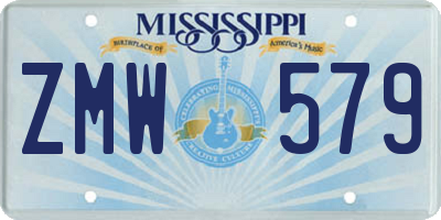 MS license plate ZMW579