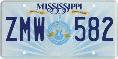 MS license plate ZMW582