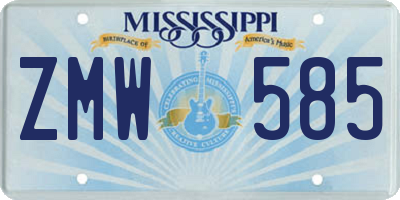 MS license plate ZMW585