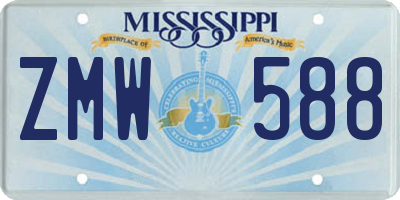 MS license plate ZMW588