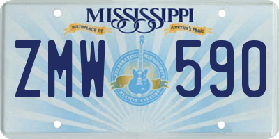 MS license plate ZMW590