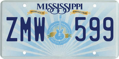 MS license plate ZMW599
