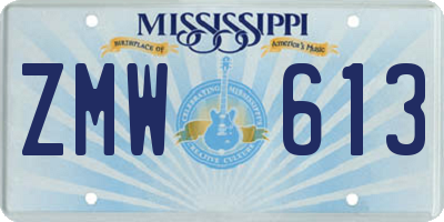 MS license plate ZMW613