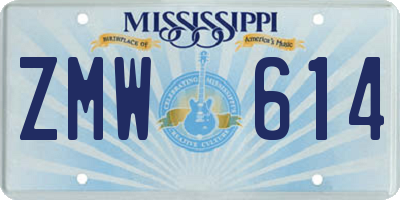 MS license plate ZMW614