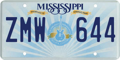 MS license plate ZMW644