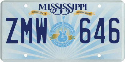 MS license plate ZMW646