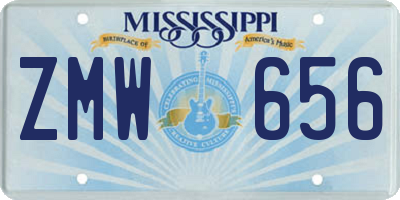 MS license plate ZMW656