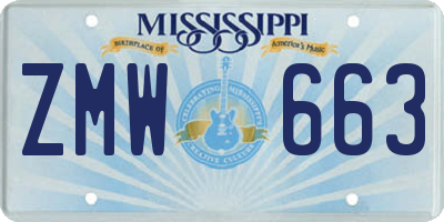 MS license plate ZMW663