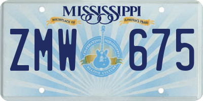 MS license plate ZMW675