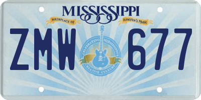 MS license plate ZMW677