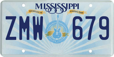MS license plate ZMW679