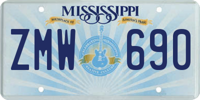MS license plate ZMW690
