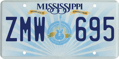 MS license plate ZMW695