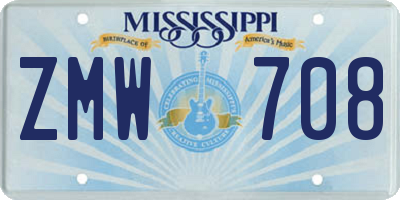 MS license plate ZMW708