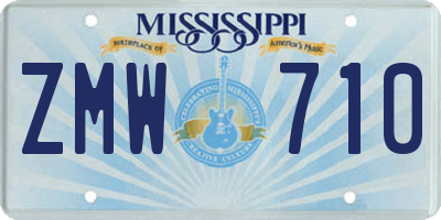 MS license plate ZMW710