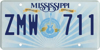 MS license plate ZMW711