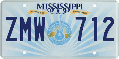MS license plate ZMW712