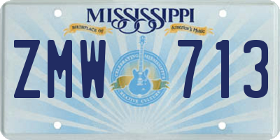 MS license plate ZMW713
