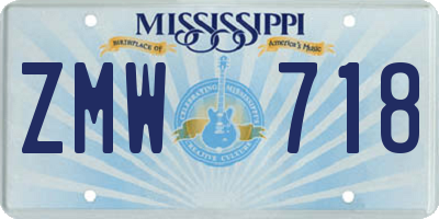 MS license plate ZMW718