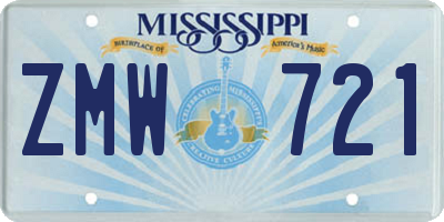 MS license plate ZMW721