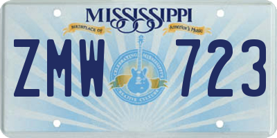 MS license plate ZMW723