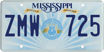 MS license plate ZMW725