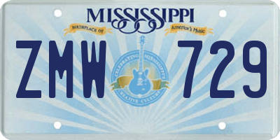 MS license plate ZMW729
