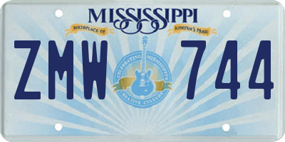 MS license plate ZMW744