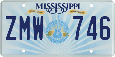 MS license plate ZMW746