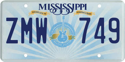 MS license plate ZMW749