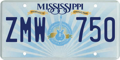MS license plate ZMW750