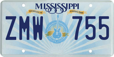 MS license plate ZMW755