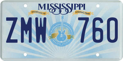 MS license plate ZMW760