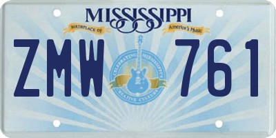 MS license plate ZMW761