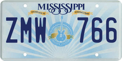MS license plate ZMW766