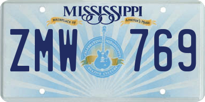 MS license plate ZMW769