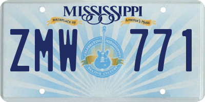 MS license plate ZMW771