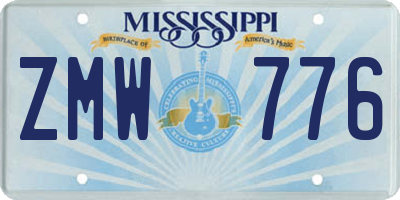 MS license plate ZMW776