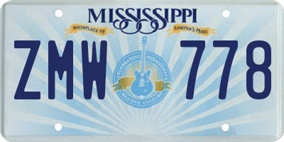 MS license plate ZMW778