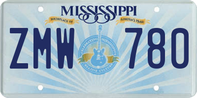 MS license plate ZMW780