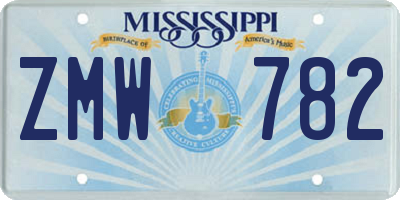 MS license plate ZMW782