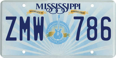 MS license plate ZMW786