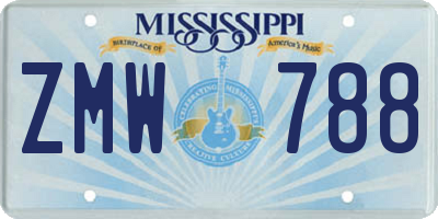 MS license plate ZMW788